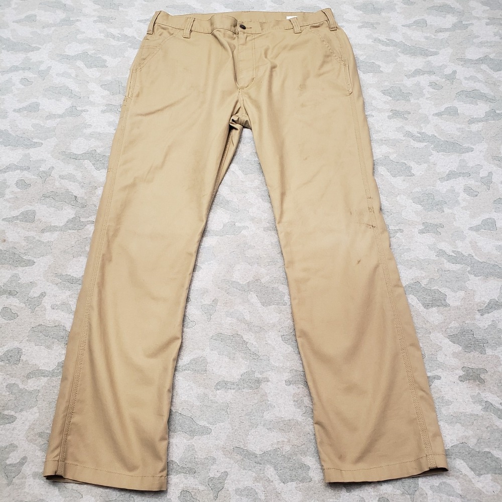 Carhartt Pants Mens 38x34 Tan Relaxed Fit Pockets Workwear